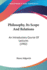 Philosophy, Its Scope and Relations: An Introductory Course of Lectures (1902)