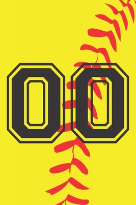 00 Journal: A Softball Jersey Number #00 Double Zero Notebook For Writing And Notes: Great Personalized Gift For All Players, Coaches, And Fans (Yellow Red Black Ball Print) - 401books