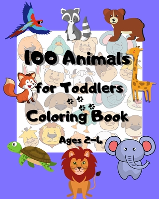 100 animals for toddlers coloring book ages 2-4: Funny and Happy Animals Coloring Designs for Preschool and Kindergarten - Books, Lazy Black Cat