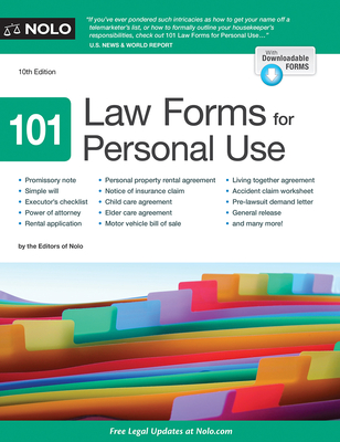 101 Law Forms for Personal Use - Editors, Nolo