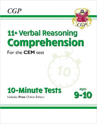 11+ CEM 10-Minute Tests: Comprehension - Ages 9-10 (with Online Edition) - CGP Books (Editor)