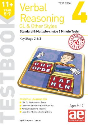 11+ Verbal Reasoning Year 5-7 GL & Other Styles Testbook 4: Standard & Multiple-choice 6 Minute Tests - Curran, Stephen C., and Stevens, Nicholas Geoffrey, and McMahon, Autumn (Editor)