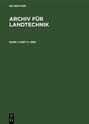 1959 - Deutsche Akademie Der Landwirtschaftswissenschaften Zu Berlin