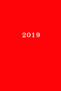 2019: Kalender/Terminplaner: 1 Woche auf 2 Seiten, Format ca. A5, Cover rot