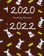 2020-2022 Monthly Planner: Brown Cow - 3 Year Planner