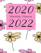 2020-2022 Monthly Planner: Pink Flowers - 3 Year Planner - Floral Design