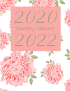 2020-2022 Monthly Planner: Pink Flowers - 3 Year Planner