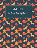 2020-2024 Five Year Monthly Planner: Personal 60 Monthly Calendar with US Holidays. Autumn cover design.