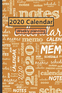 2020 Calendar: Weekly planning