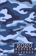 2020 Monthly Planner: Blue Camouflage - Small Pocket Calendar 5.06 x 7.81
