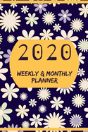2020 Weekly and Monthly Planner: January 1, 2020 to December 31, 2020: Star Shaped Floral Cover
