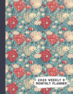 2020 Weekly & Monthly Planner: Vintage Red Blue Hot Air Balloon Calendar & Journal