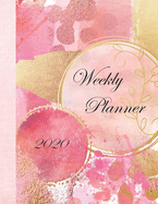 2020 Weekly Planner: Jan 1st to Dec 31st 2020 - 8.5"x11" Pretty Pink Watercolour Patterned Paperback