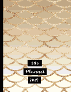 365 Planner 2019: Large Gold Glittery Delicate Scales Organiser Planner 2019 Professional Diary