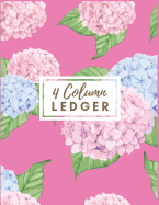4 Column Ledger: Pretty Hydrangea Flower Accounting Bookkeeping Notebook Accounting Record Keeping Books Ledger Paper Pad Financial Ledgers Receipt Notebook for Business Home Office School.