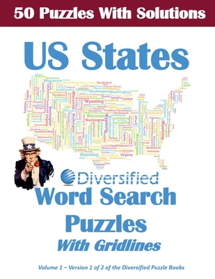 50 United States Word Search Puzzles With Solutions: Gridlines Included - Stevens, Martin, and Company, Diversified