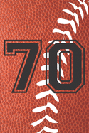 70 Journal: A Football Jersey Number #70 Seventy Notebook For Writing And Notes: Great Personalized Gift For All Players, Coaches, And Fans (Brown Leather Ball Laces Print)