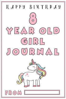 8 Year Old Girl Journal: Girls First Journal with Black and White Ruled Lines, Birthday Gifts for Girls; 8 Year Old Girl Gifts - Bubbles, Unicorn