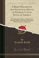 A Brief Descriptive and Statistical Sketch of Georgia, United States of America: Developing Its Immense Agricultural, Mining and Manufacturing Advantages, with Remarks on Emigration (Classic Reprint)