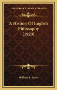 A History of English Philosophy (1920)