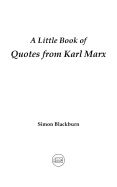 A Little Book of Quotes from Karl Marx