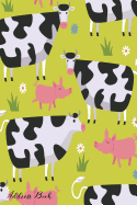 Address Book: For Contacts, Addresses, Phone, Email, Note, Emergency Contacts, Alphabetical Index With Cows Pigs Flowers Background