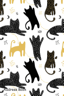 Address Book: For Contacts, Addresses, Phone Numbers, Email, Note, Alphabetical Index with Cute Seamless Pattern with Cats Shadows