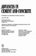 Advances in Cement and Concrete: Proceedings of an Engineering Foundation Conference, July 24-29, 1994, New England Center, University of New Hampshire, Durham, NH