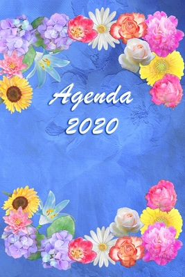 Agenda Giornaliera 2020: Mensile - Settimanale - Obiettivi - Rubrica - Appunti - Priorit? - Elegante effetto Acquerello con Rose Azzurre con composizione Floreale - Dimensione piccola A5 - Planner, Schumy & Trudy
