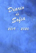 Agenda Scuola 2019 - 2020 - Sofia: Mensile - Settimanale - Giornaliera - Settembre 2019 - Agosto 2020 - Obiettivi - Rubrica - Orario Lezioni - Appunti - Priorit - Elegante effetto Acquerello con Rose Blu