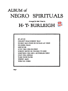Album of Negro Spirituals: High Voice, Book & CD