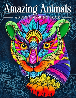 Amazing Animals: Adult Coloring Book, Stress Relieving Mandala Animal Designs - Kim, Coloring Book