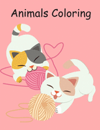 Animals Coloring: Coloring Book, Relax Design for Artists with fun and easy design for Children kids Preschool