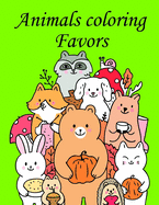 Animals coloring Favors: Mind Relaxation Everyday Tools from Pets and Wildlife Images for Adults to Relief Stress, ages 7-9