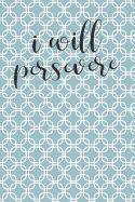 Anxiety Journal: Help Relieve Stress and Anxiety with This Prompted Anxiety Workbook with a Blue Lattice Pattern Cover and an I Will Persevere Motivational Quote.