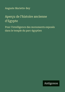 Aper?u de l'Histoire Ancienne d'Egypte: Pour l'Intelligence Des Monuments Expos?s Dans Le Temple Du Parc ?gyptien (Classic Reprint)