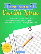 Aprender a escribir letras: Escritura cursiva para nios - letras minsculas, letras maysculas, palabras y oraciones con chistes y acertijos divertidos