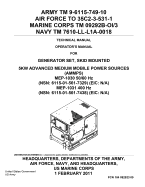 Army TM 9-6115-749-10 Technical Manual Operator's Manual for Generator Set, Skid Mounted 5KW Advanced Medium Mobile Power Sources (AMMPS) MEP-1030 50/60 Hz