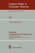 Automata, Languages and Programming: 14th International Colloquium, Karlsruhe, Federal Republic of Germany, July 13-17, 1987. Proceedings - Ottmann, Thomas