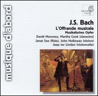 Bach: L'Offrande musicale - Davitt Moroney (clavecin); Jaap ter Linden (cello); Janet See (flute); John Holloway (violin); Martha Cook (clavecin)