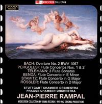 Bach: Overture No. 2; Pergolesi: Flute Concertos Nos. 1 & 2; Telemann: 3 Flute Sonatas; Benda: Flute Concerto - Germaine Vaucher-Clerc (harpsichord); Jean-Pierre Rampal (flute); Robert Veyron-Lacroix (harpsichord);...