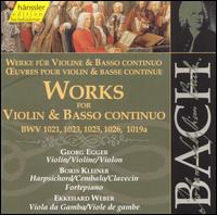 Bach: Works for Violin & Basso Continuo - Ekkehard Weber (viola da gamba); Georg Egger (violin)