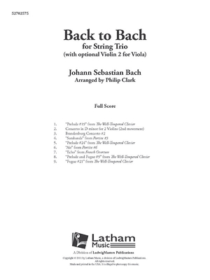 Back to Bach: Conductor Score - Bach, J S (Composer), and Clark, Philip (Composer)