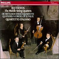 Beethoven: The Middle String Quartets - Elisa Pegreffi (violin); Franco Rossi (cello); Paolo Borciani (violin); Piero Farulli (viola); Quartetto Italiano (strings); Quartetto Italiano
