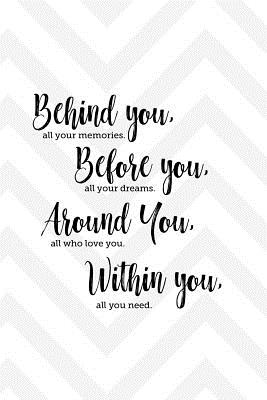 Behind You, All Your Memories. Before You, All Your Dreams. Around You 