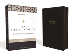 Biblia Catlica, Tamao Personal, Leathersoft, Negra, Con Cierre, Comfort Print
