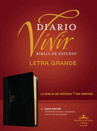 Biblia de Estudio del Diario Vivir Rvr60, Letra Grande (Letra Roja, Sentipiel, Negro/nice, ndice)