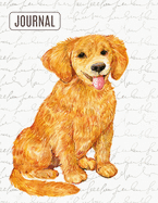 Big Fat Bullet Style Journal Notebook Cute Retriever: Huge Dot Grid Book For Journaling Over 300 Numbered Pages