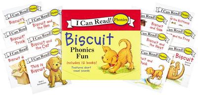 Biscuit 12-Book Phonics Fun!: Includes 12 Mini-Books Featuring Short and Long Vowel Sounds - Capucilli, Alyssa Satin