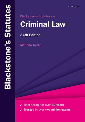 Blackstone's Statutes on Criminal Law - Dyson, Matthew